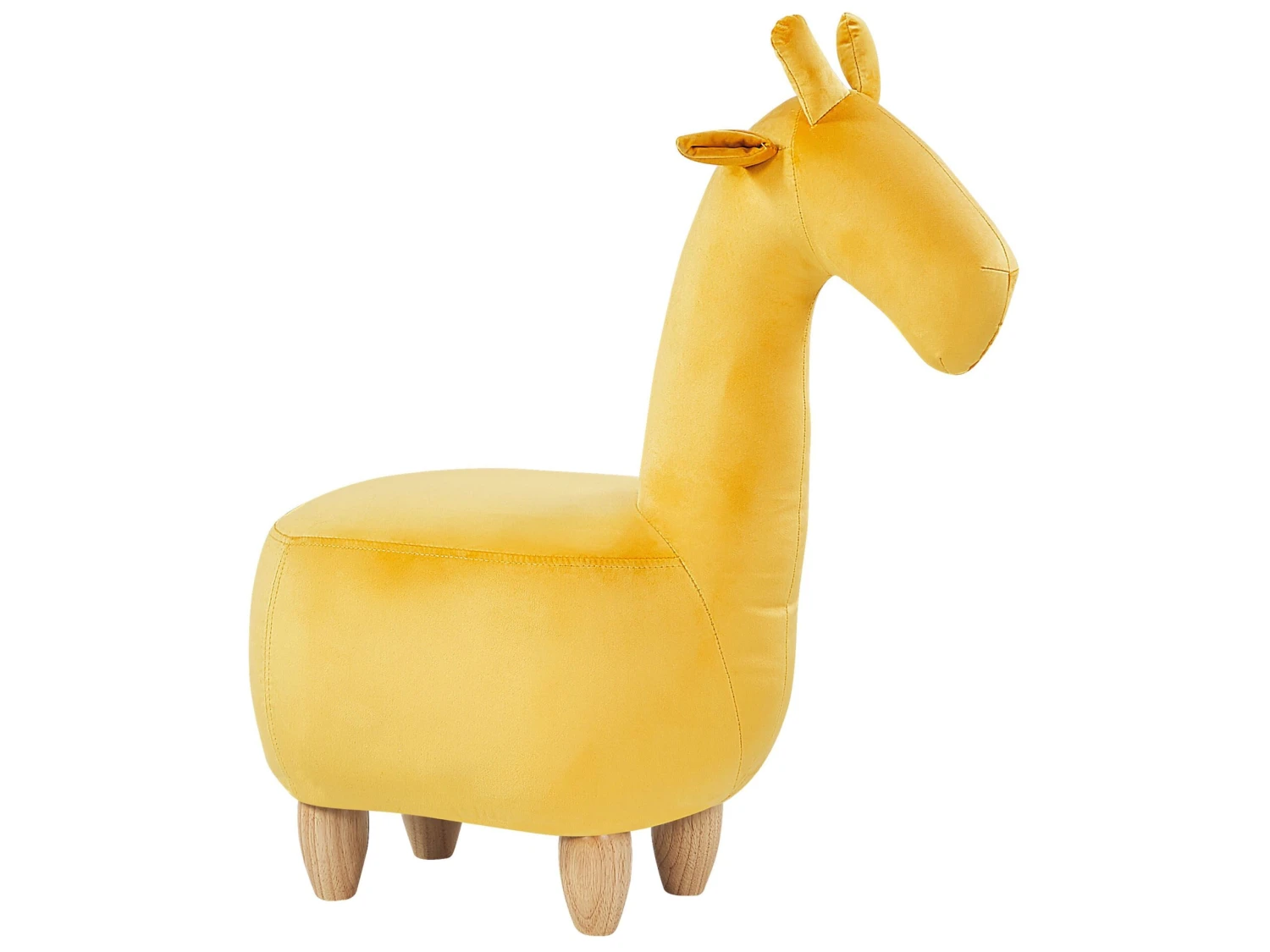 Velvet Animal Stool Yellow GIRAFFE