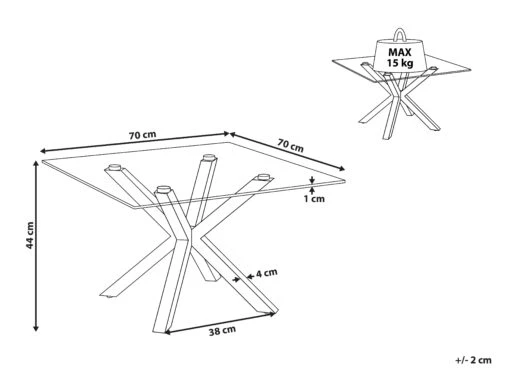 Glass Top Coffee Table Silver STARLIGHT - Image 6