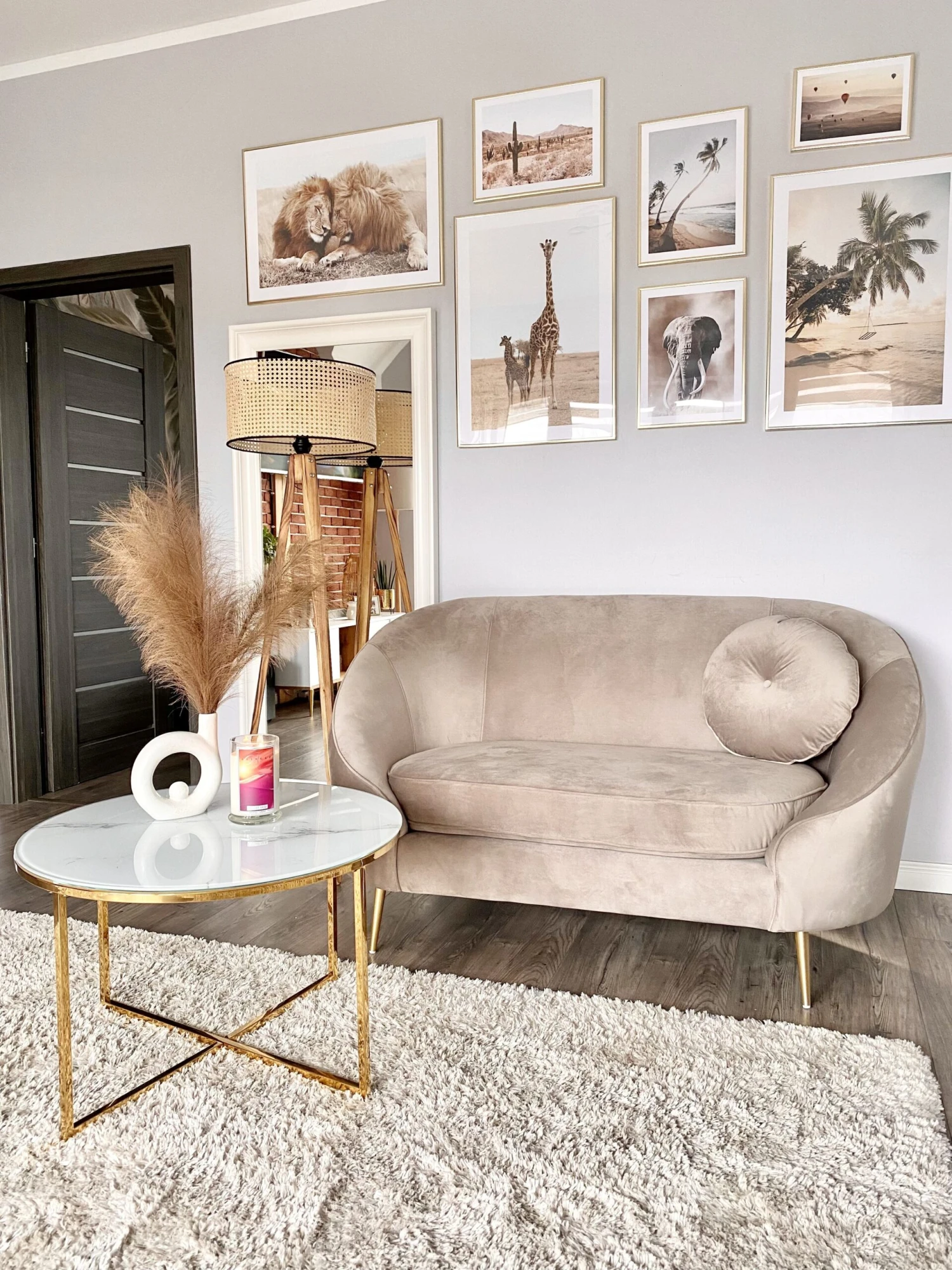 Coffee Table Marble Effect White With Gold QUINCY - Image 4