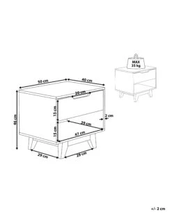 1 Drawer Bedside Table Light Wood With Black SPENCER -Furniture Store undef src sa picid 817842 type whitesh image