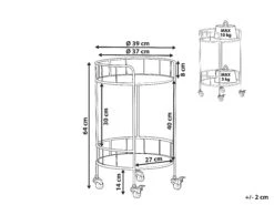 Round Metal Kitchen Trolley Light Wood With Black HIKO -Furniture Store undef src sa picid 817998 type whitesh image