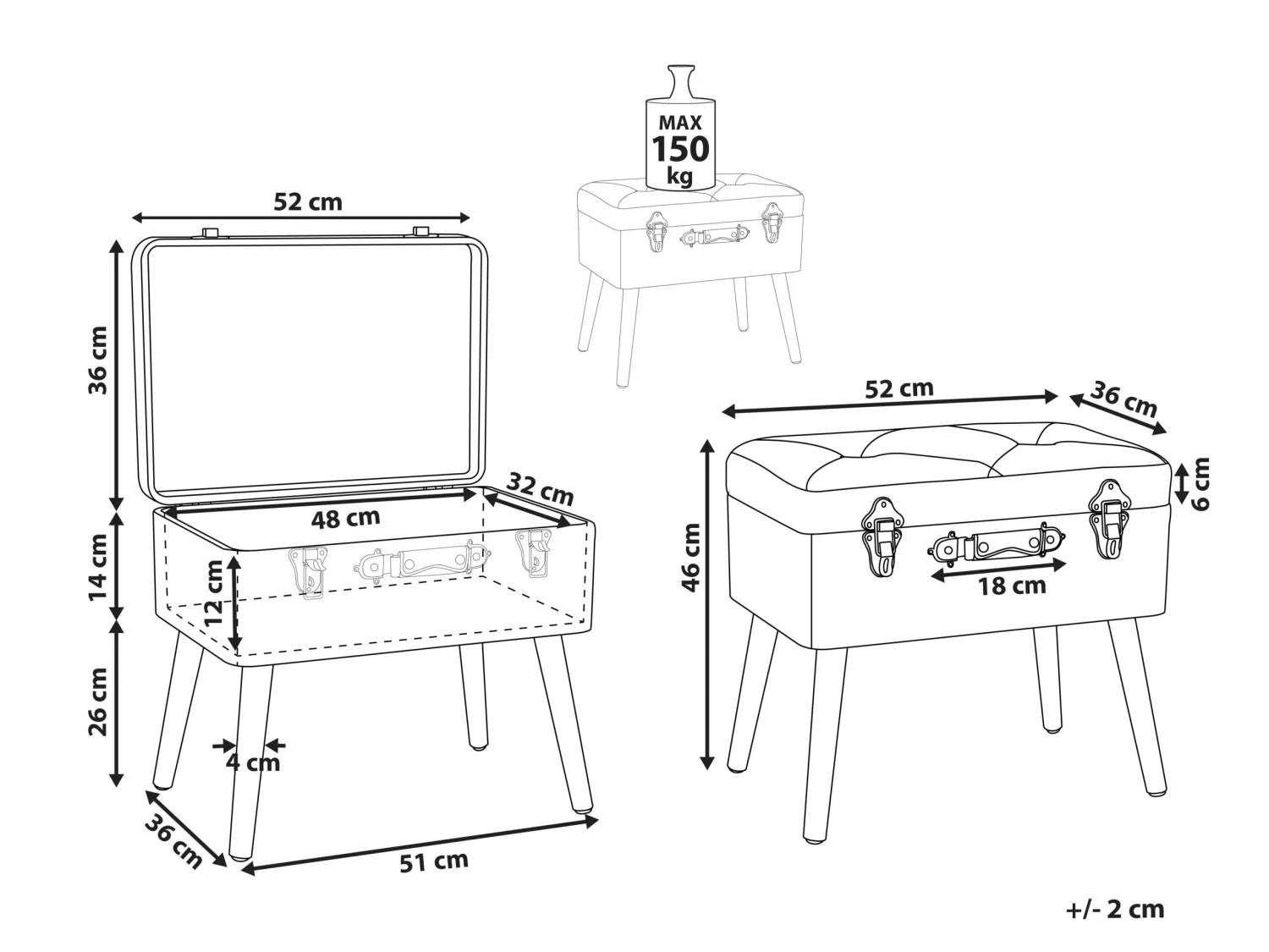Corduroy Storage Stool Green MALLARD - Image 10