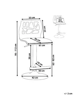Bar Stool Dark Wood Faux Leather White PETERSBURG -Furniture Store undef src sa picid 818134 type whitesh image