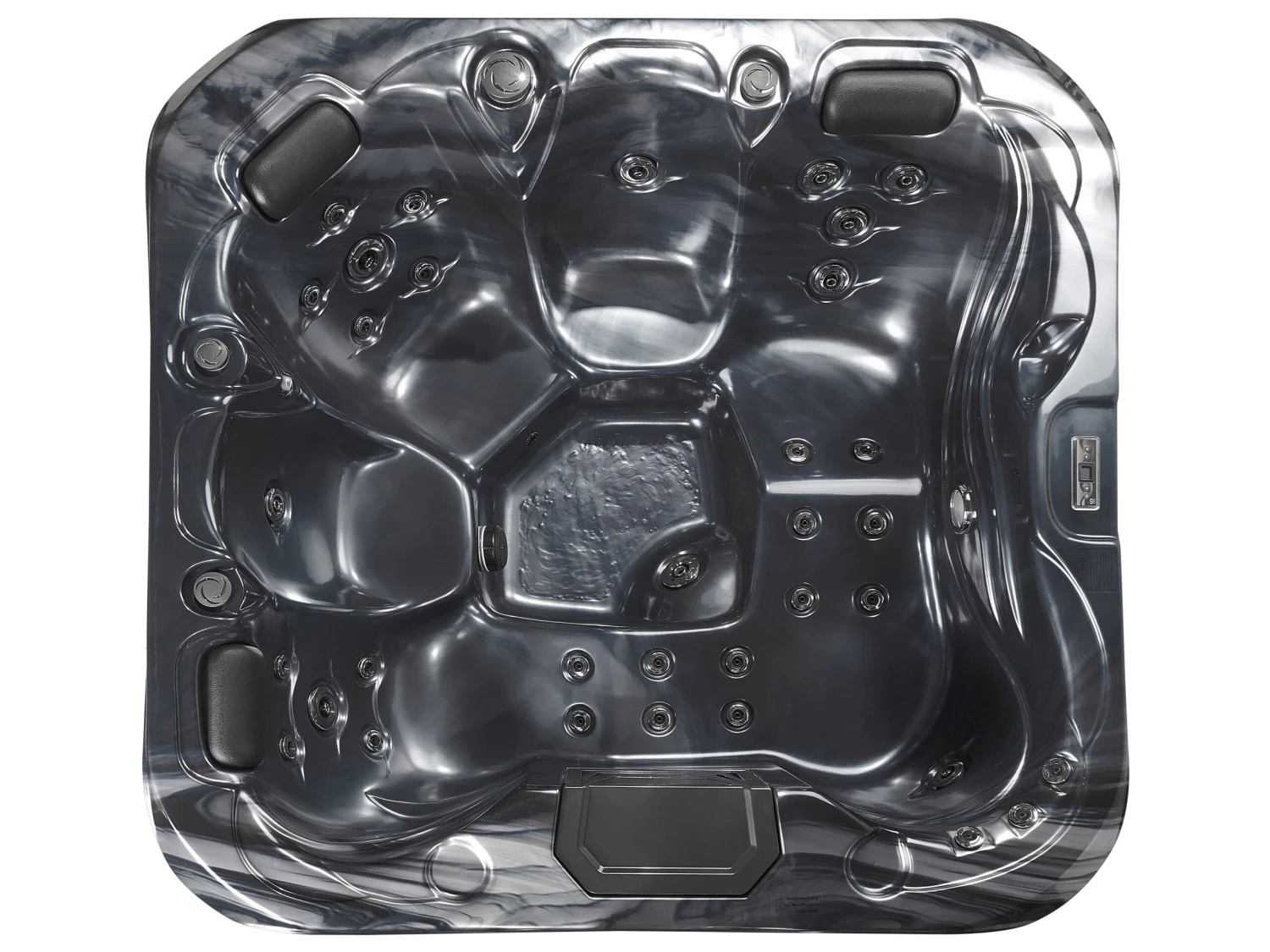 Square Hot Tub With LED Grey LASTARRIA - Image 5