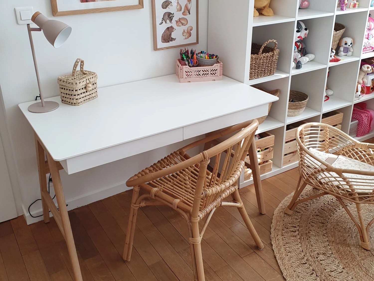 2 Drawer Home Office Desk 120 X 70 Cm White SHESLAY - Image 8