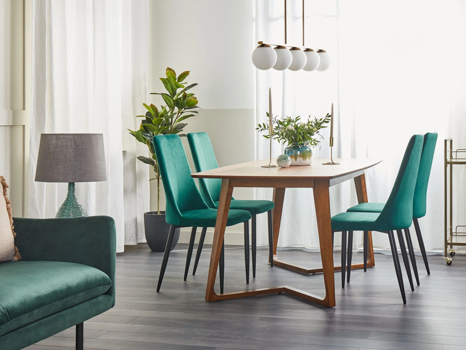 Dining Table 180 X 90 Cm Dark Wood HUXTER - Image 3