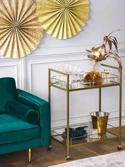 Kitchen Trolley Gold VENETA - Image 8