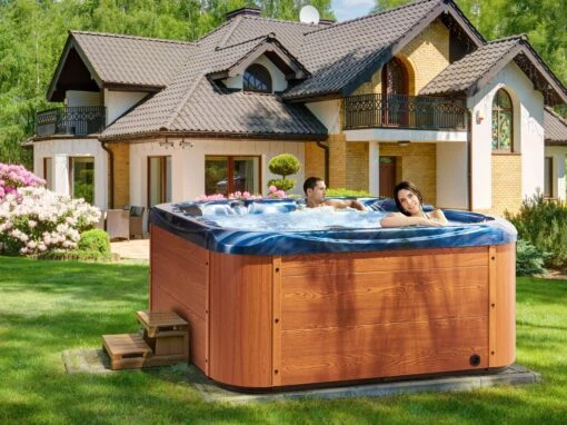Square Hot Tub With LED Blue LASTARRIA - Image 3