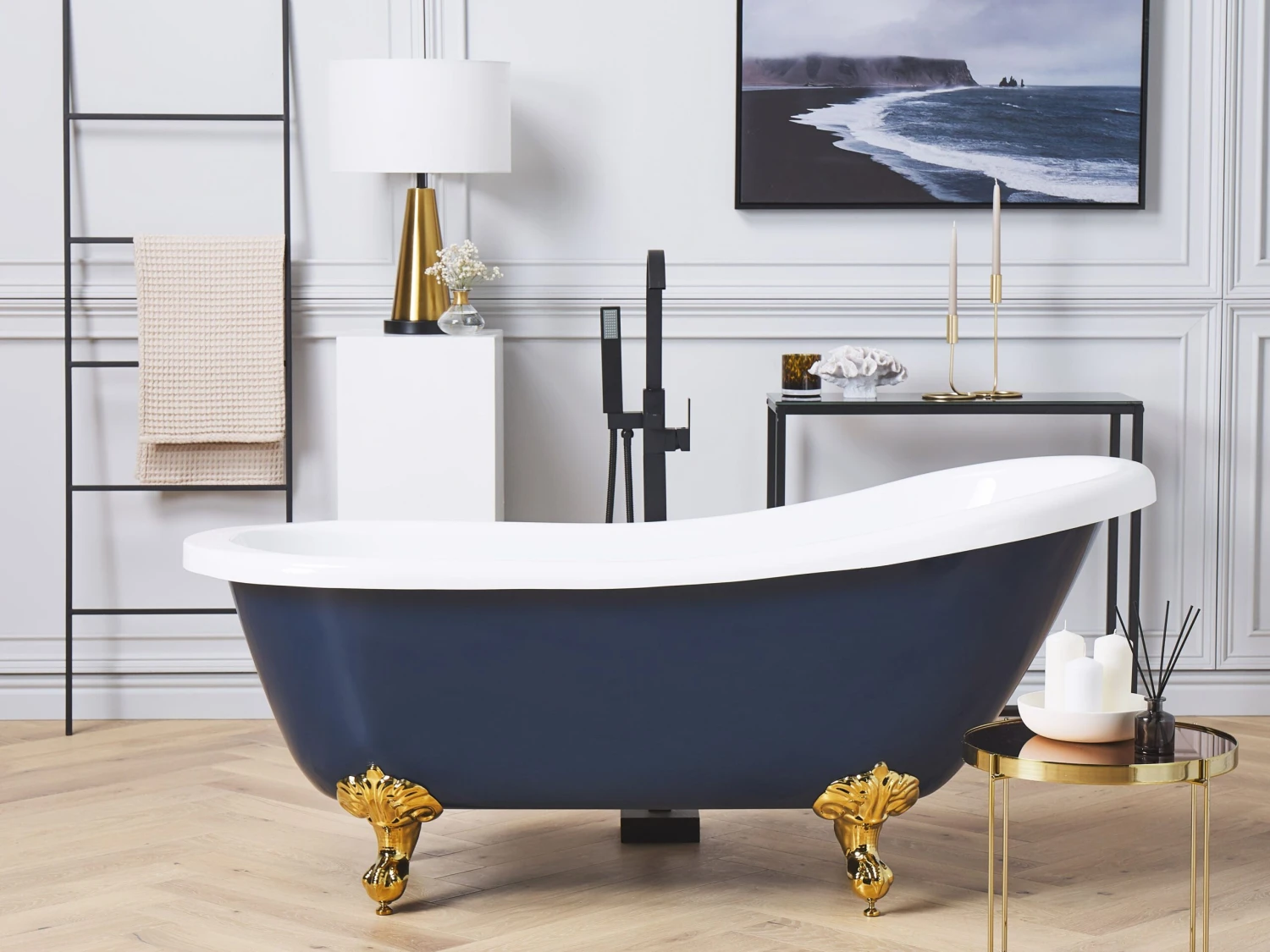 Freestanding Bath Blue And Gold CAYMAN Various Sizes - Image 2