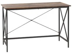 Home Office Desk 115 X 60 Cm Dark Wood With Black FUTON