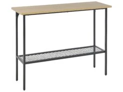 Console Table Light Wood With Black DORENA