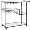 Metal Drinks Trolley With Glass Top Black MARCOLA -Furniture Store undef src sa picid 821265 type whitesh image