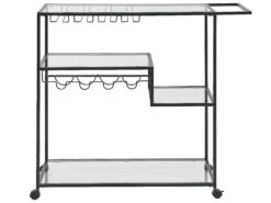 Metal Drinks Trolley With Glass Top Black MARCOLA -Furniture Store undef src sa picid 821266 type whitesh image