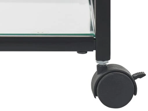 Metal Drinks Trolley With Glass Top Black MARCOLA - Image 7