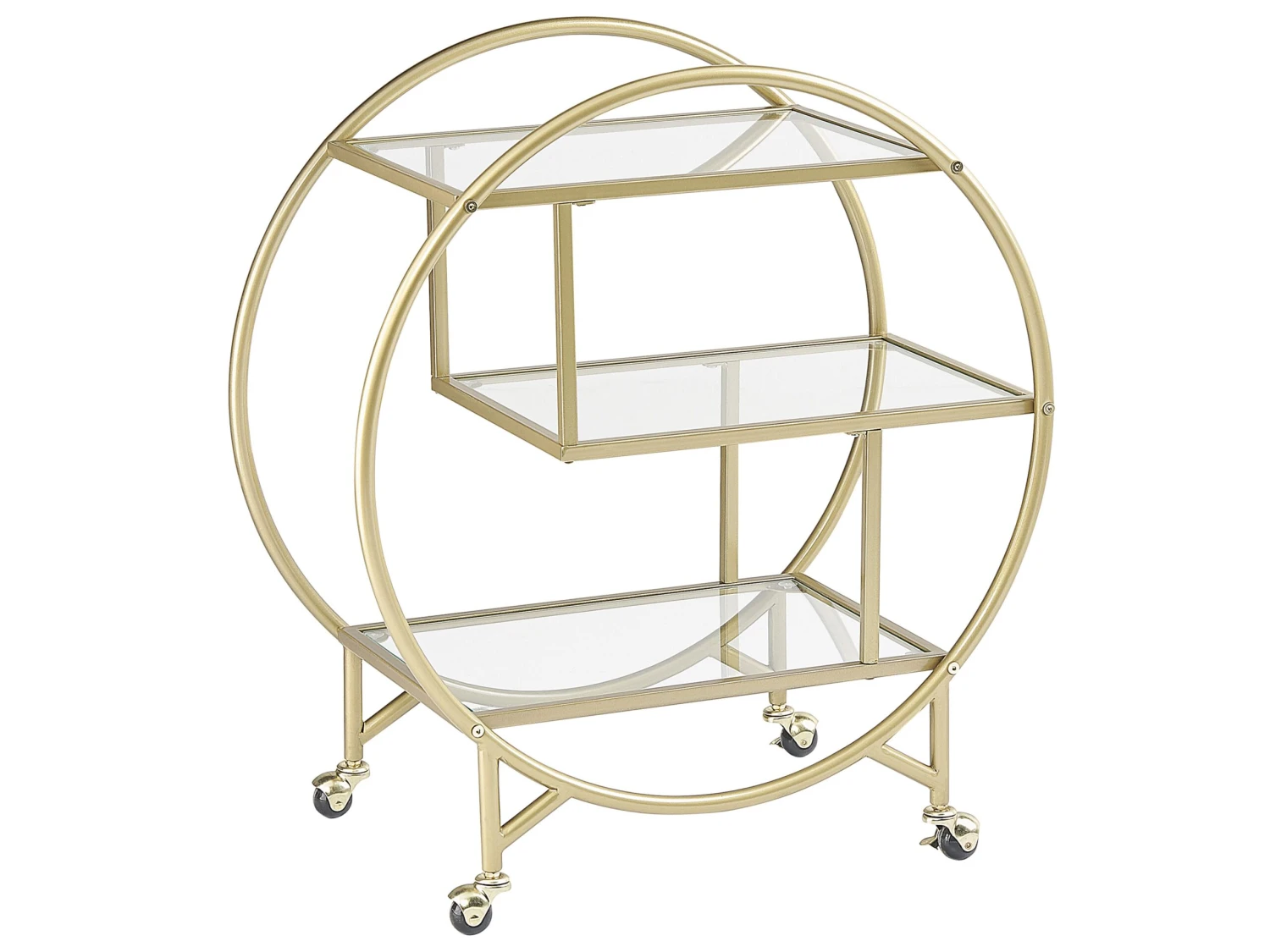 Metal Drinks Trolley Gold With Glass Top COLTON