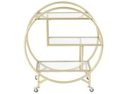 Metal Drinks Trolley Gold With Glass Top COLTON -Furniture Store undef src sa picid 821279 type whitesh image