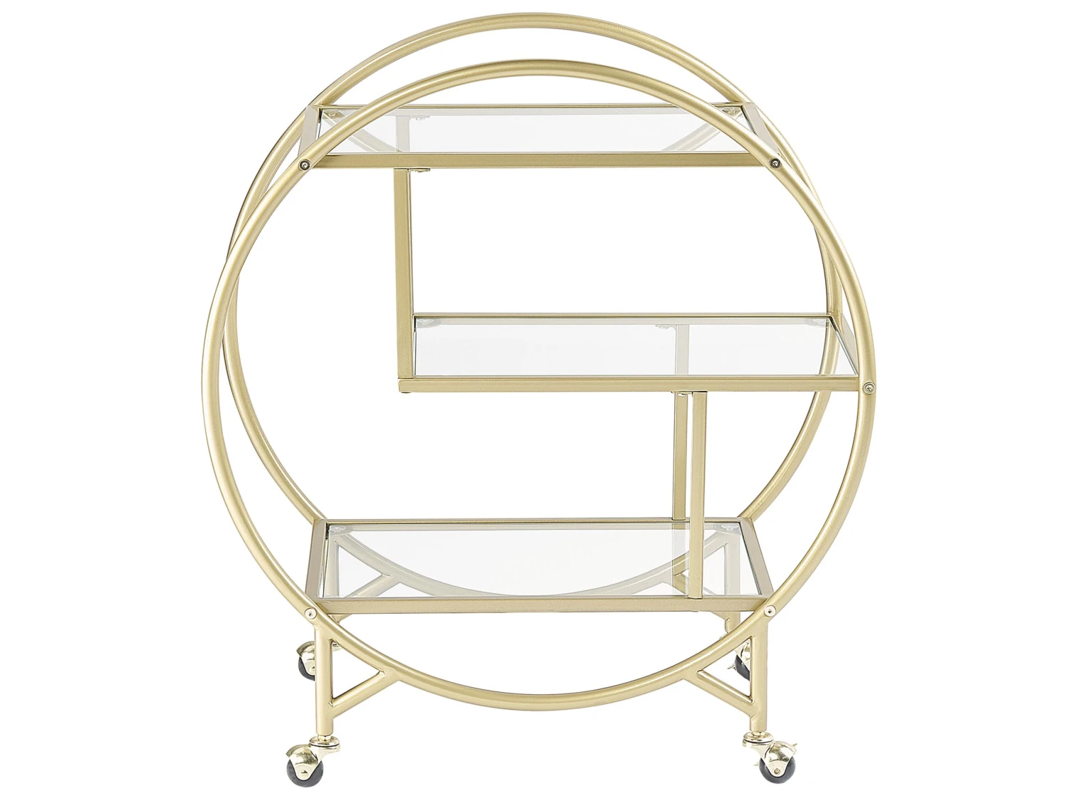 Metal Drinks Trolley Gold With Glass Top COLTON - Image 3