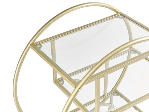 Metal Drinks Trolley Gold With Glass Top COLTON - Image 4