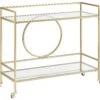 Metal Drinks Trolley With Glass Top Gold KERRY -Furniture Store undef src sa picid 821298 type whitesh image