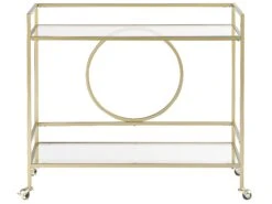Metal Drinks Trolley With Glass Top Gold KERRY -Furniture Store undef src sa picid 821299 type whitesh image