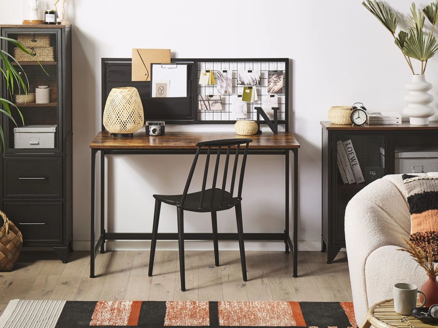 Home Office Desk 118 X 60 Cm Dark Wood With Black VINCE - Image 2