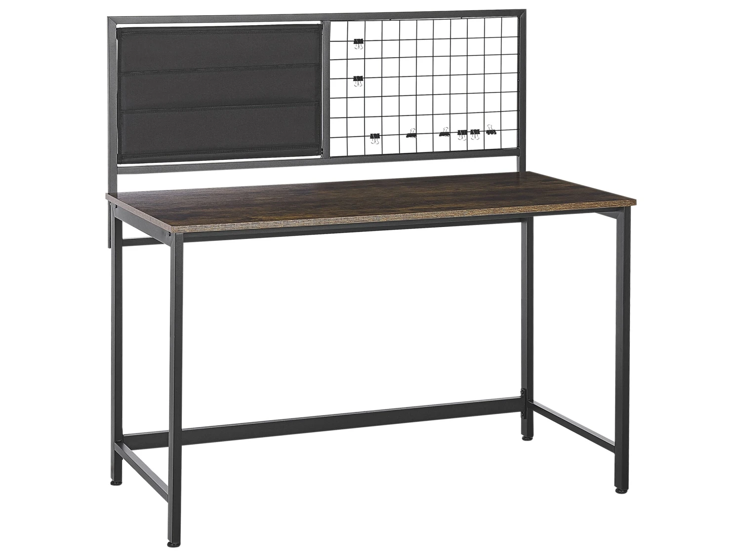 Home Office Desk 118 X 60 Cm Dark Wood With Black VINCE