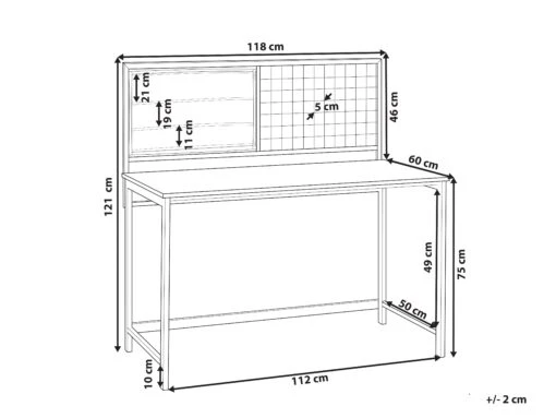 Home Office Desk 118 X 60 Cm Dark Wood With Black VINCE - Image 10