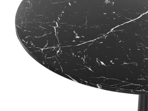Round Dining Table ⌀ 90 Cm Marble Effect Black BOCA - Image 3