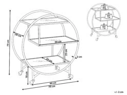 Metal Drinks Trolley Gold With Glass Top COLTON -Furniture Store undef src sa picid 821671 type whitesh image