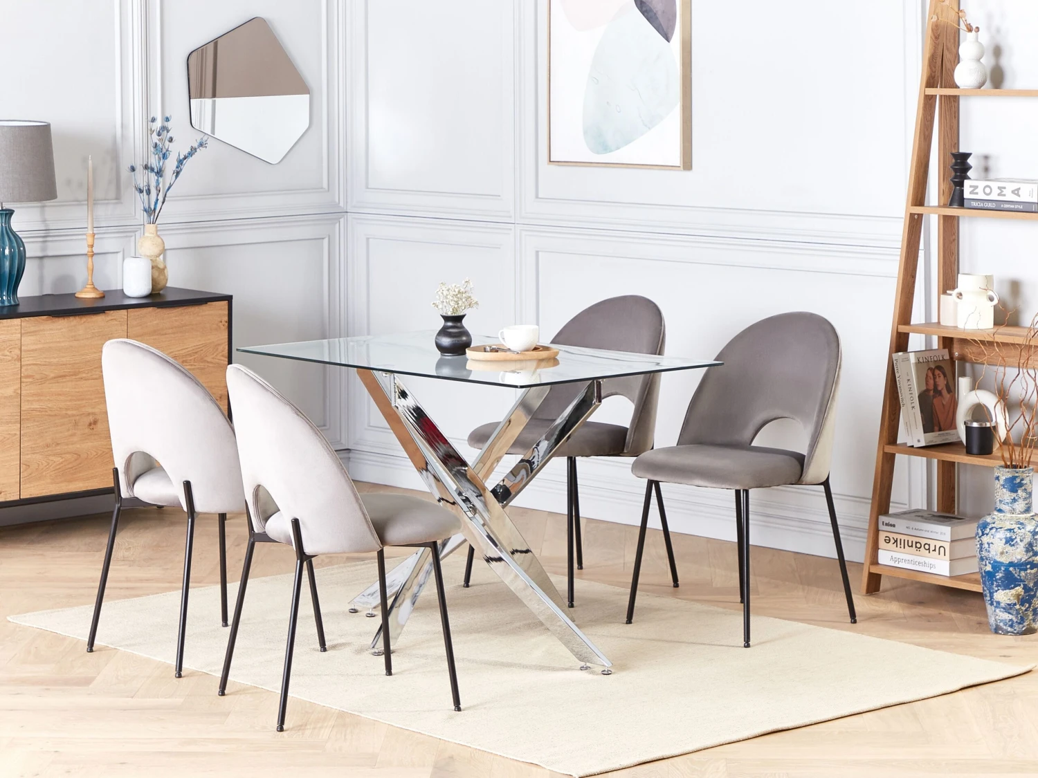 Glass Top Dining Table 120 X 70 Cm Silver MARAMO - Image 2