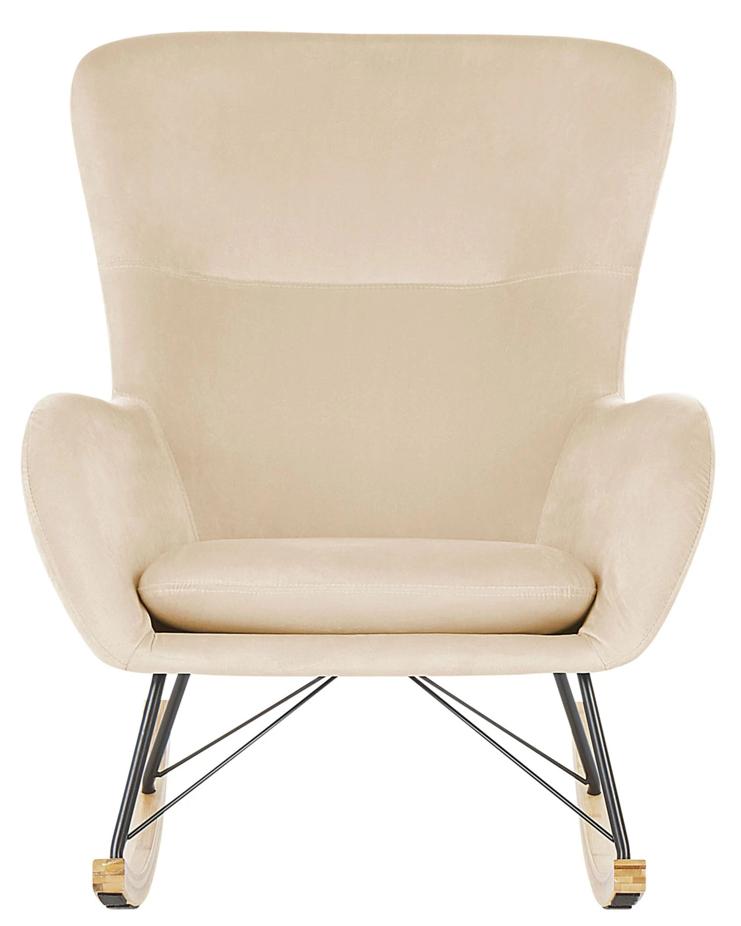 Velvet Rocking Chair Beige ELLAN - Image 3