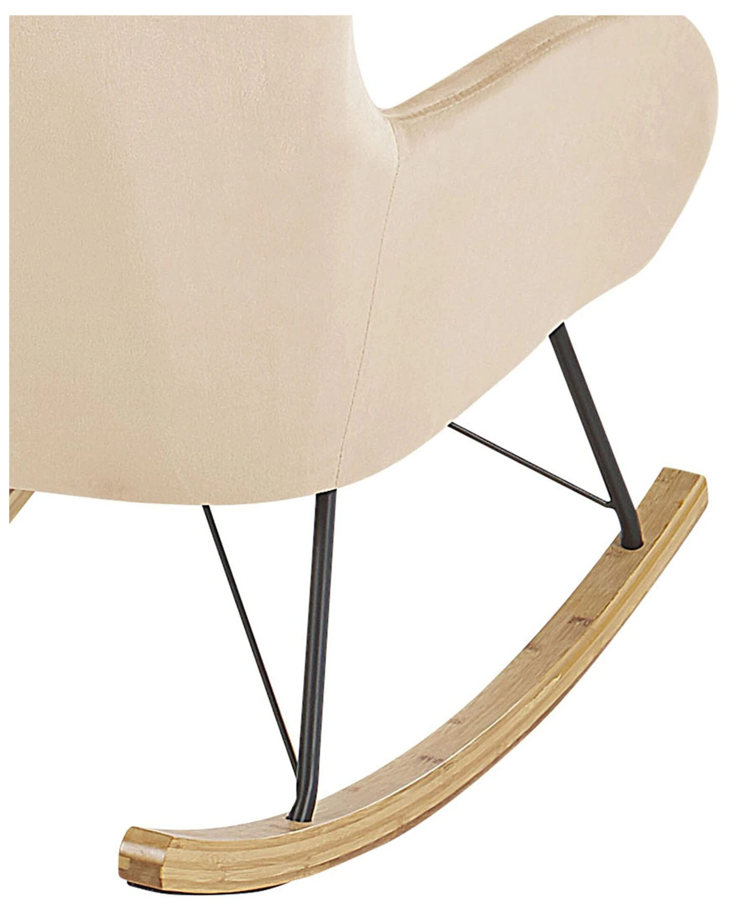 Velvet Rocking Chair Beige ELLAN - Image 6