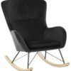 Velvet Rocking Chair Black ELLAN