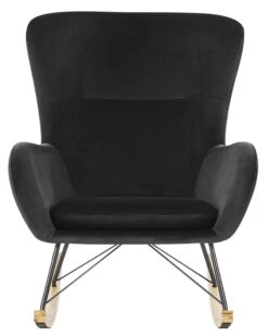 Velvet Rocking Chair Black ELLAN -Furniture Store undef src sa picid 822924 type whitesh image