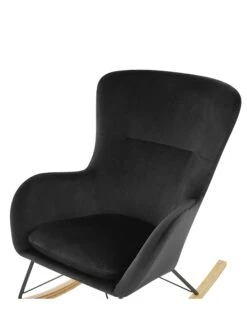 Velvet Rocking Chair Black ELLAN -Furniture Store undef src sa picid 822926 type whitesh image