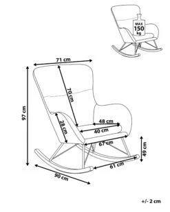 Velvet Rocking Chair Black ELLAN -Furniture Store undef src sa picid 822931 type whitesh image