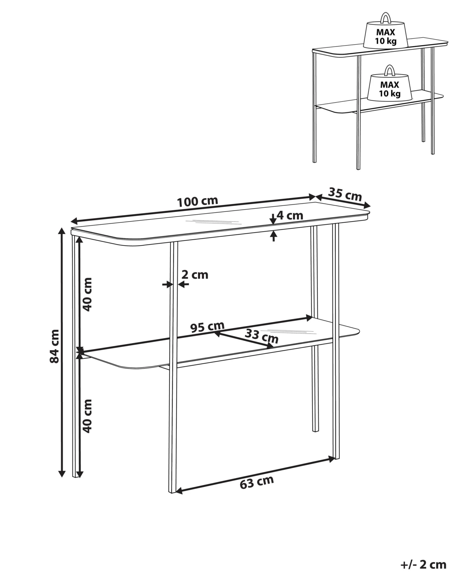 Glass Top Console Table Marble Effect White With Silver CALVERT - Image 8