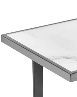 Glass Top Console Table Marble Effect White With Silver PLANO -Furniture Store undef src sa picid 823498 type whitesh image
