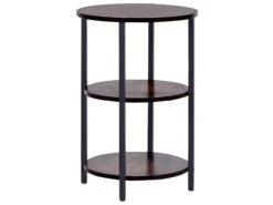 Side Table Dark Wood With Black TOLAR