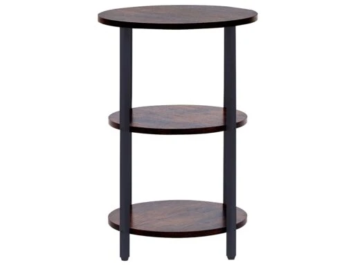 Side Table Dark Wood With Black TOLAR - Image 3