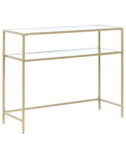 Glass Top Console Table Gold ALINE