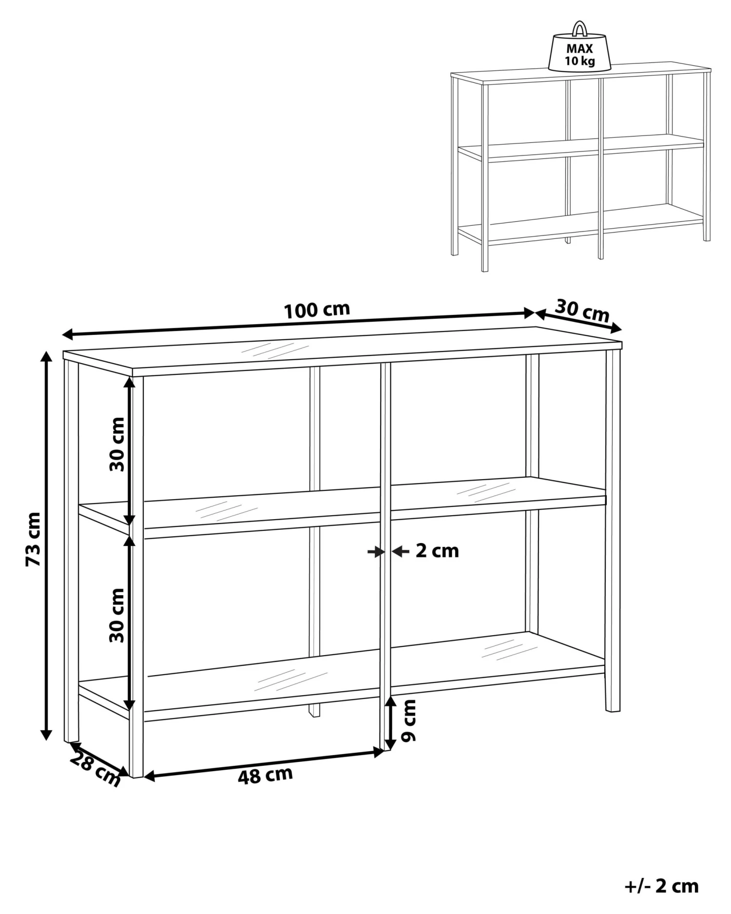 Glass Top Console Table Gold ORETTA - Image 6