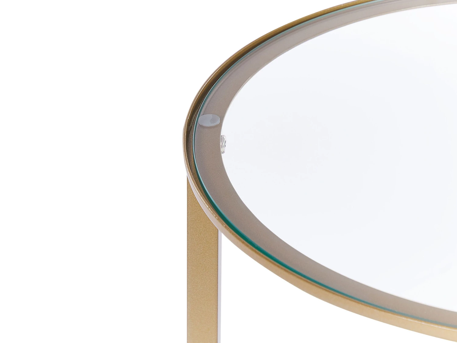 Glass Top Side Table Gold With Dark Wood LIBBY - Image 5