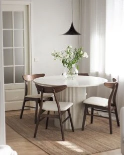 Set Of 2 Wooden Dining Chairs Faux Leather White LYNN -Furniture Store undef src sa picid 824407 type whitesh image