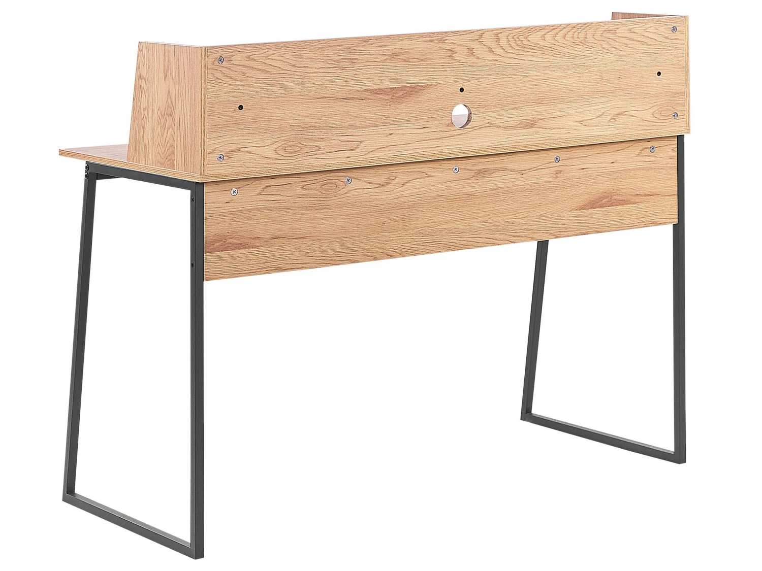 Home Office Desk With Shelf 120 X 59 Cm Light Wood With Black GORUS - Image 4