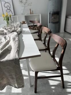 Set Of 2 Wooden Dining Chairs Faux Leather White LYNN -Furniture Store undef src sa picid 824852 type whitesh image