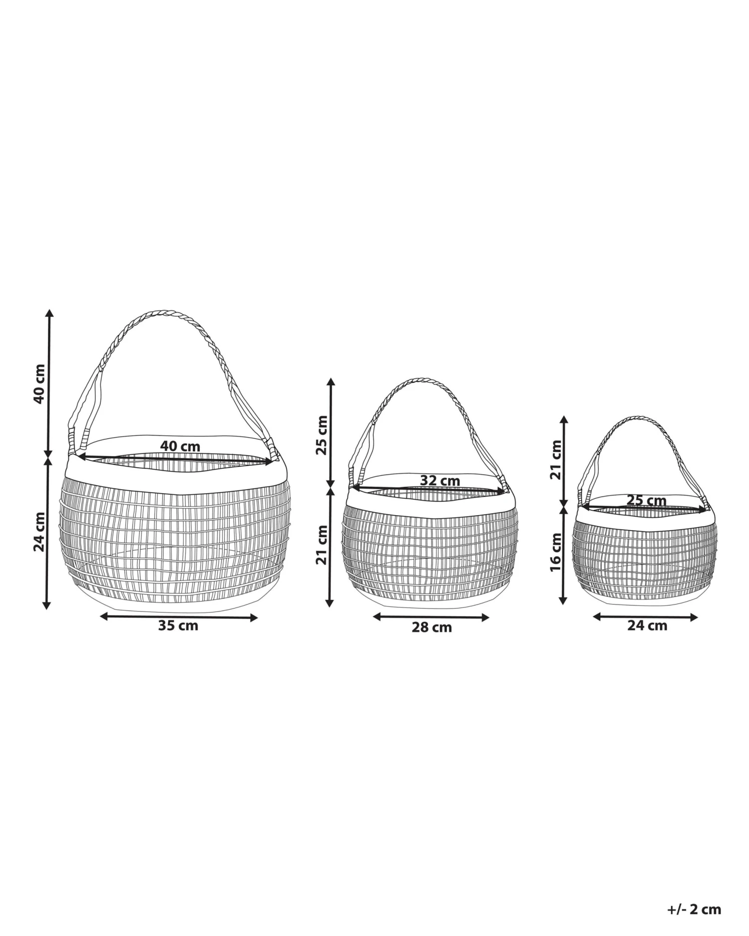 Set Of 3 Seagrass Baskets Natural ARAPAIMA - Image 10