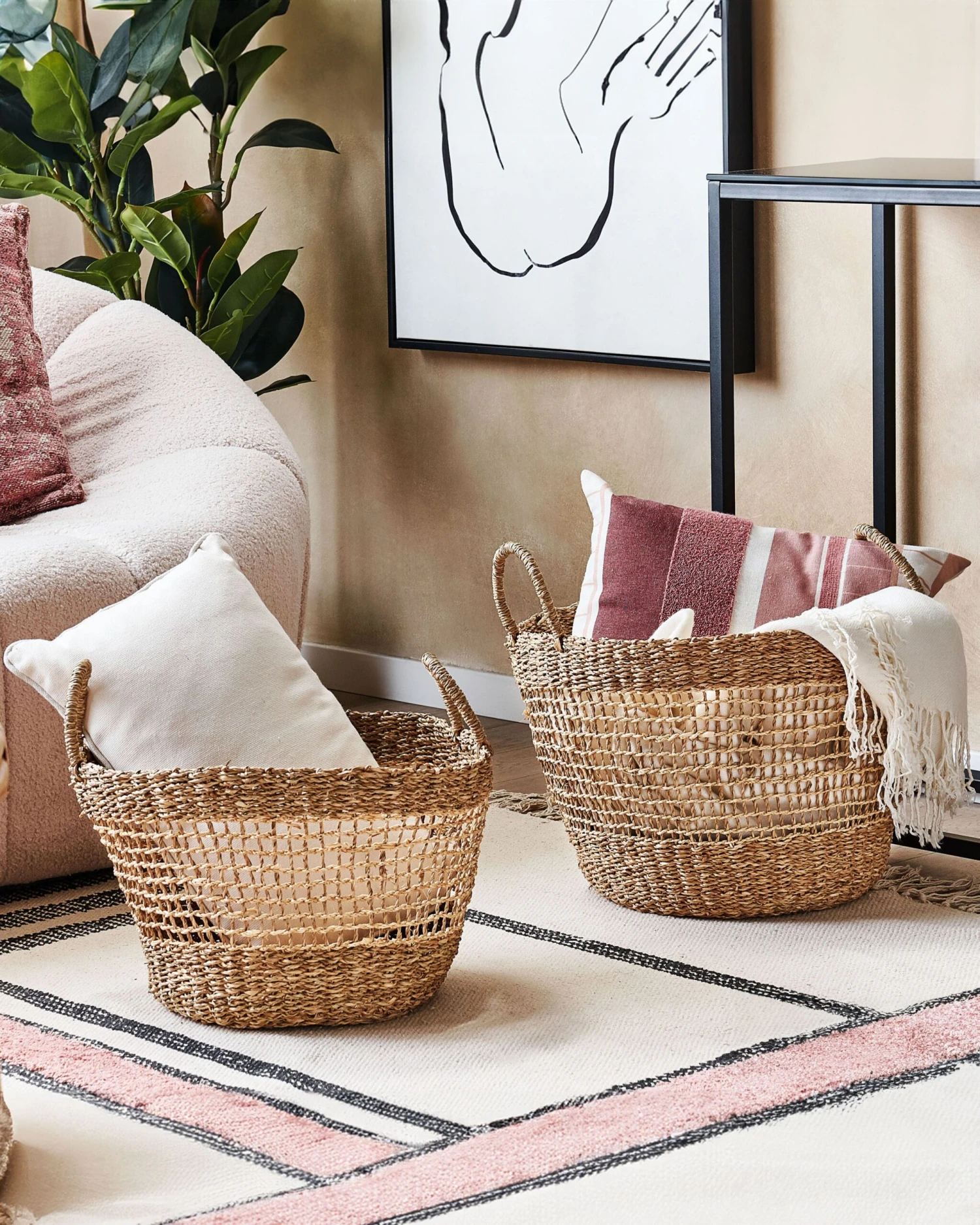 Set Of 2 Seagrass Baskets Natural AROWANA - Image 2