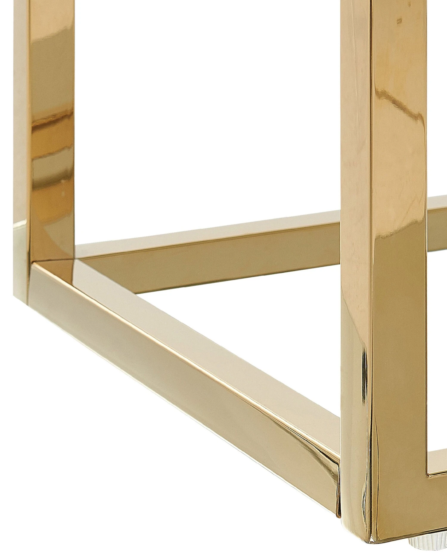 Glass Top Console Table Marble Effect White With Gold AZUSA - Image 5