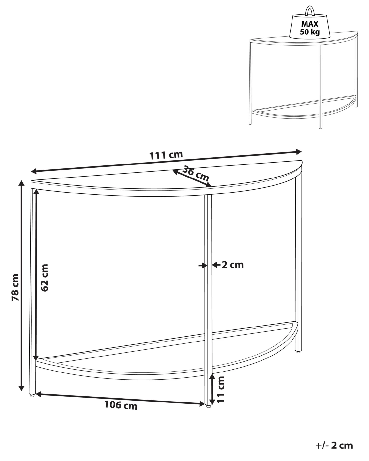 Glass Top Console Table Marble Effect White With Gold ORITA - Image 7